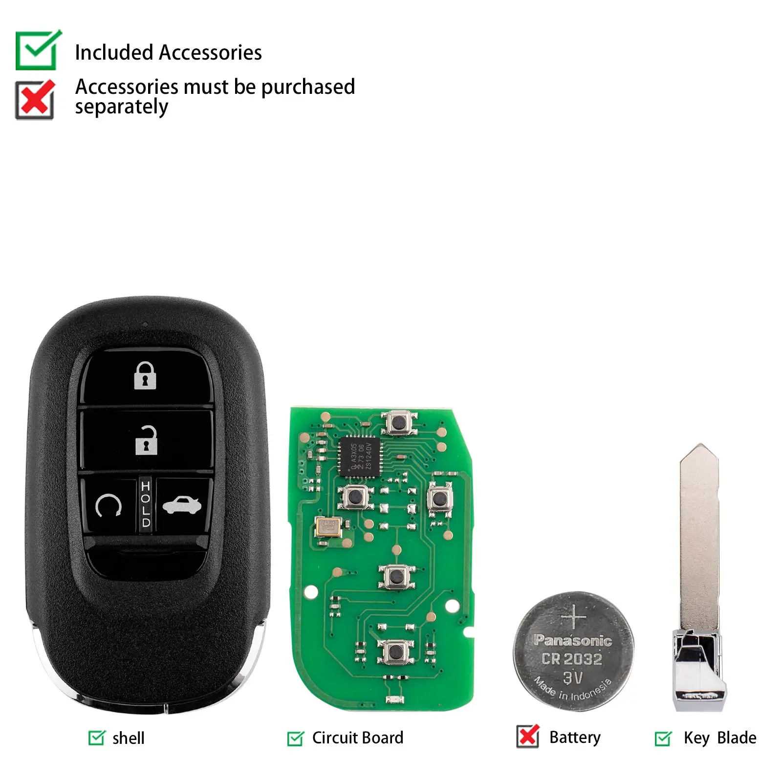 Фото KEYDIY KD ZB46-4 (Старт) Универсальный интеллектуальный дистанционный ключ, 4 кнопки, совместимые с типом Honda №2