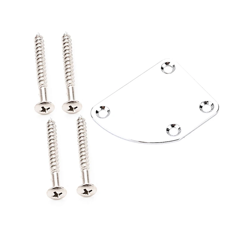 

4-Hole Asymmetric Bending Electric Guitar Bass Neck Connecting Plate For ST Handle Strength Plate With 4 Screws