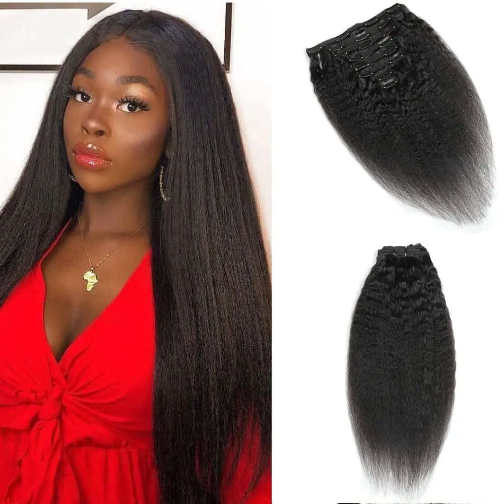 Зажимы для наращивания волос Ulrica Kinky Straight 120 г/компл. человеческих 100%