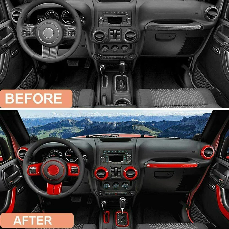 Внутренний комплект для Jeep Wrangler JK JKU 11-18 28 шт. центральная консоль рулевого колеса