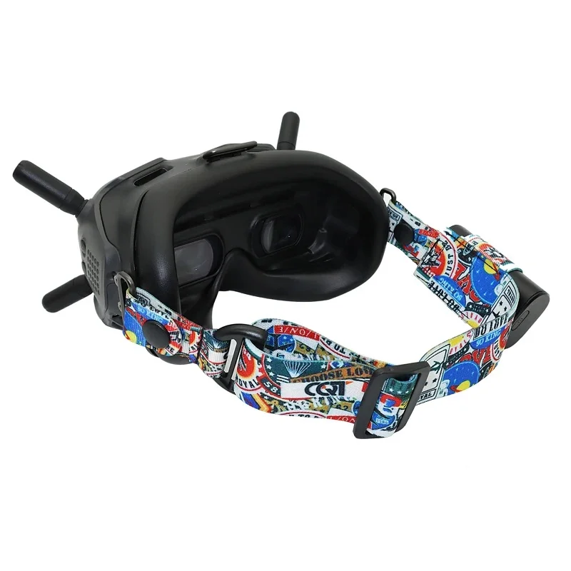 Фото Наголовный ремень для очков DJI FPV Goggles V2 Drone Combo, регулируемый, с держателем для батареи и зарядным кабелем для очков Fatshark VR. №2