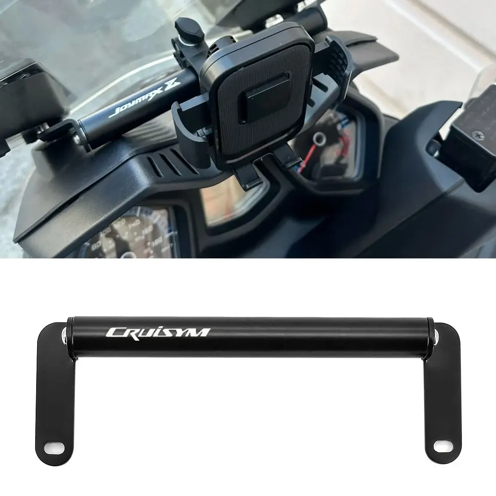 Фото Для SYM JOYMAX Z 300 Z + Ccruisym 300 125, мотоциклетный кронштейн для навигации 22 мм, держатель для смартфона, GPS-пластина, поддержка аксессуаров №1