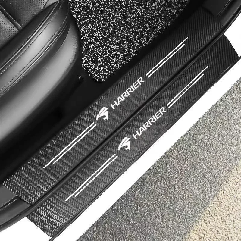 4 шт. защитные наклейки на порог автомобиля из углеродного волокна для Toyota Harrier