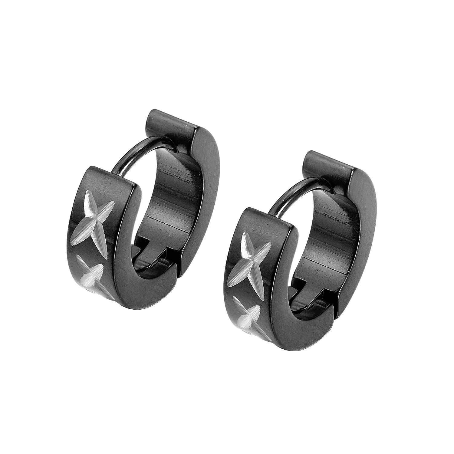 

Japan and South Korea New Fashion Versatile Pattern Titanium Steel Men Personality Trend Jewelry Earrings