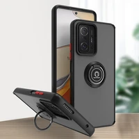 shockproof tpu magnetic ring holder case for xiaomi 11t pro lite redmi note 11 pro 5g 9 10s 11s clear camera protection cover
