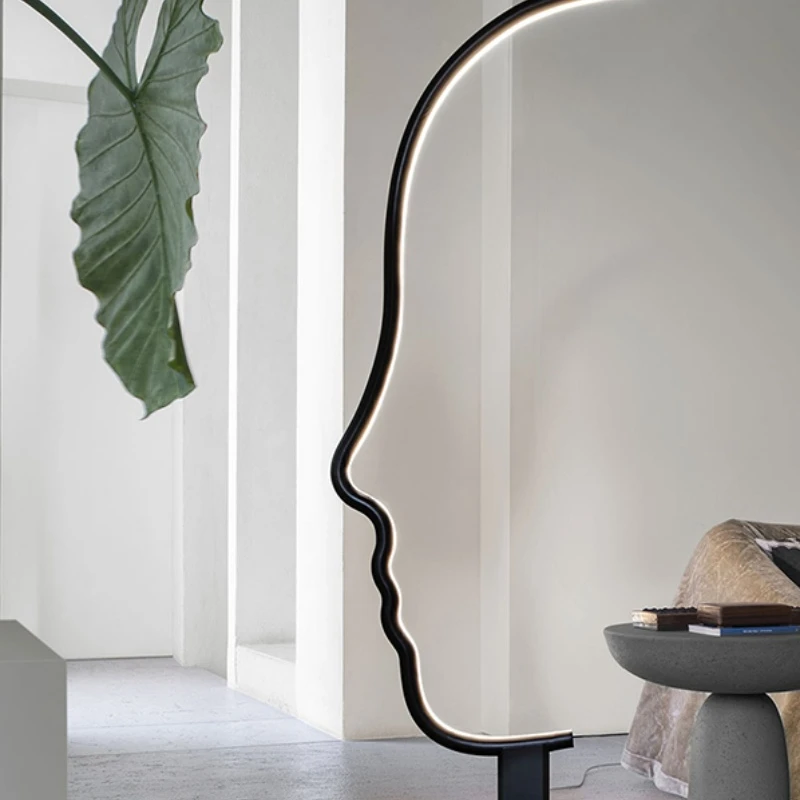 

New Nordic Living Room Designer Exhibition Hall Floor Lamp Bedroom Study Hotel Lobby Face Art Decoration Floor Lamp