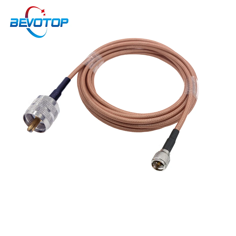 Фото BEVOTOP Мини UHF штекер-штекер PL259, коаксиальный кабель RG142 50-3, устойчивый к высоким температурам, соединительный кабель для антенны Wi-Fi роутера. №1