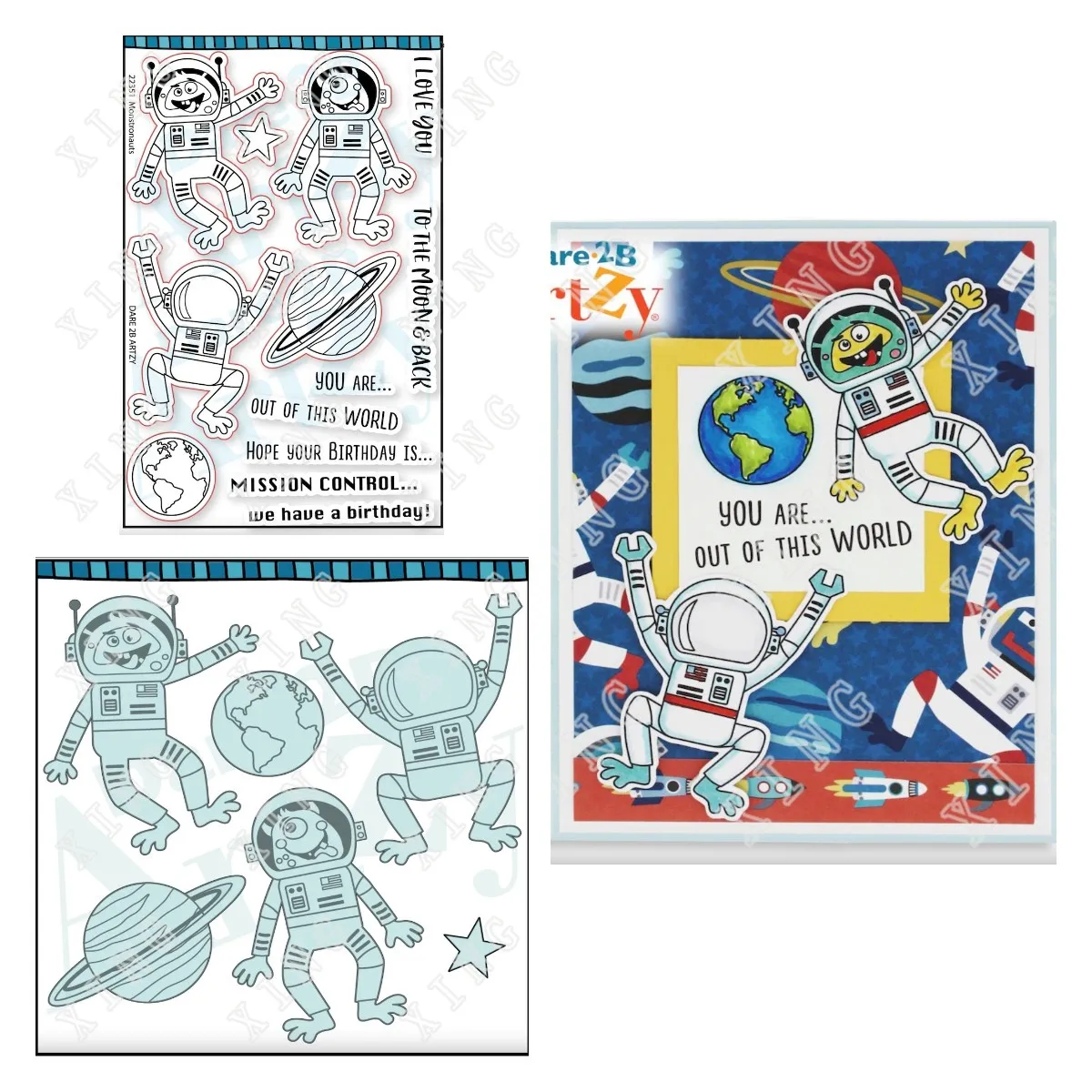 

Astronaut Monstronauts Metal Cutting Dies Stamps Scrapbook Diary Secoration Embossing Stencil Template Handmade 2022 New