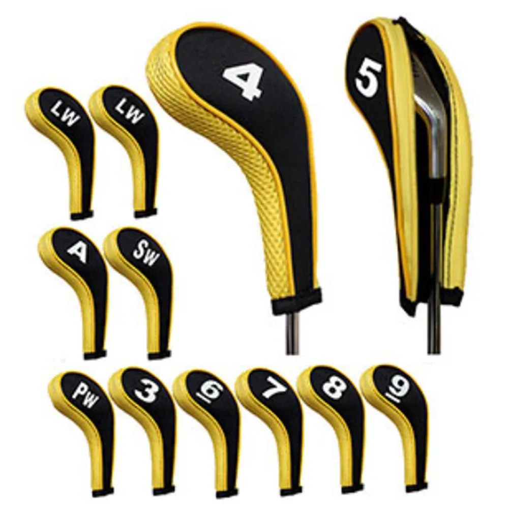 New 12 Pcs Thick Synthetic Leather Golf Iron Head Cover Set Headcover Fit All Brands Irons Clubs Drop Shipping
