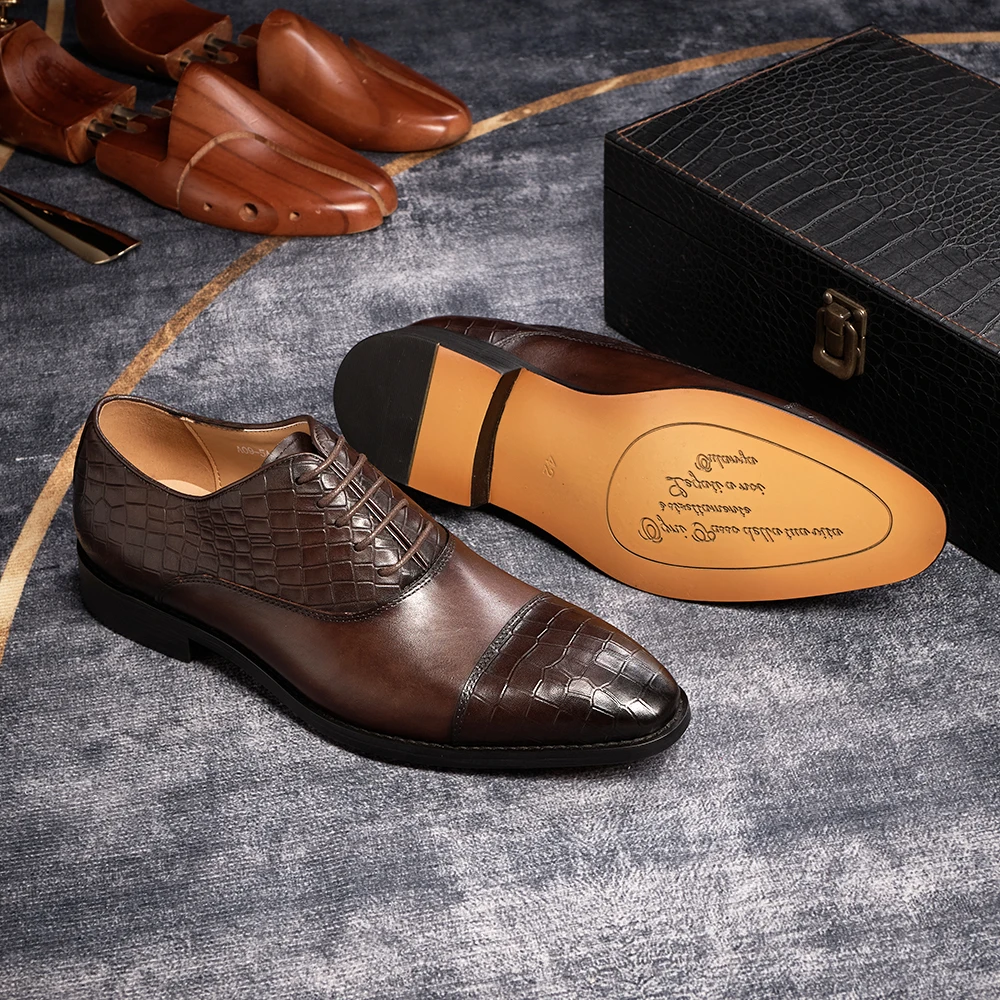 Туфли-оксфорды мужские классические натуральная кожа на шнуровке для