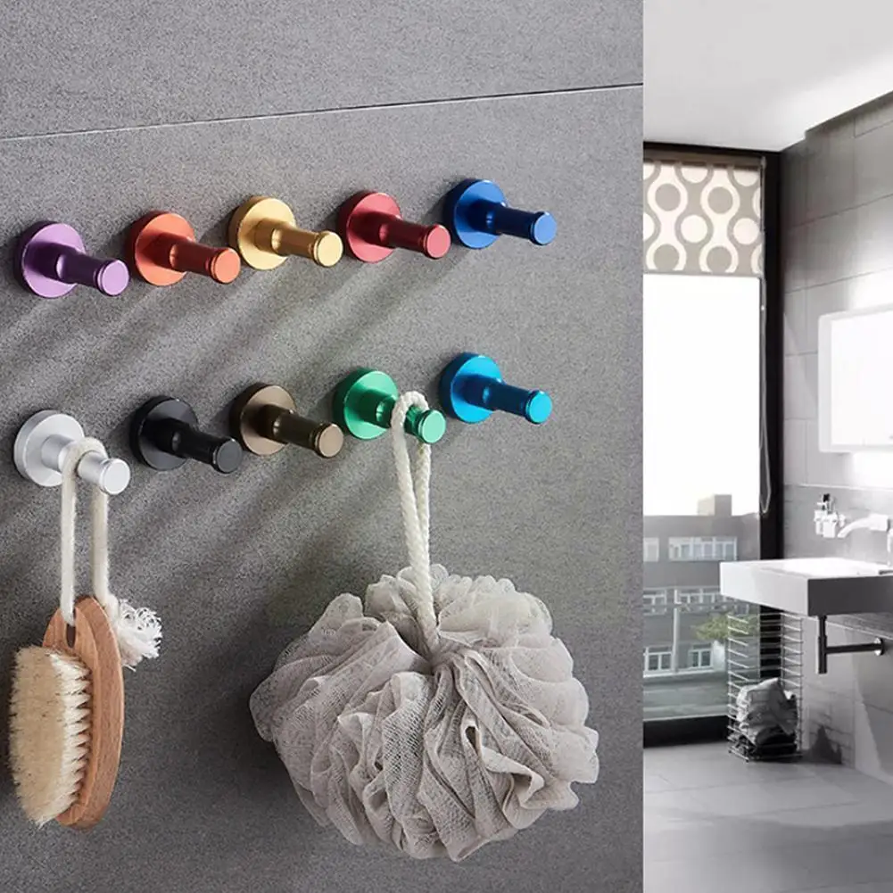 

Space Aluminum Coat Hook Adhesive Hooks Badges Bags Bathroom Car Holder Hooks Bathroom Bath Hooks Accessories Organizer L7J1