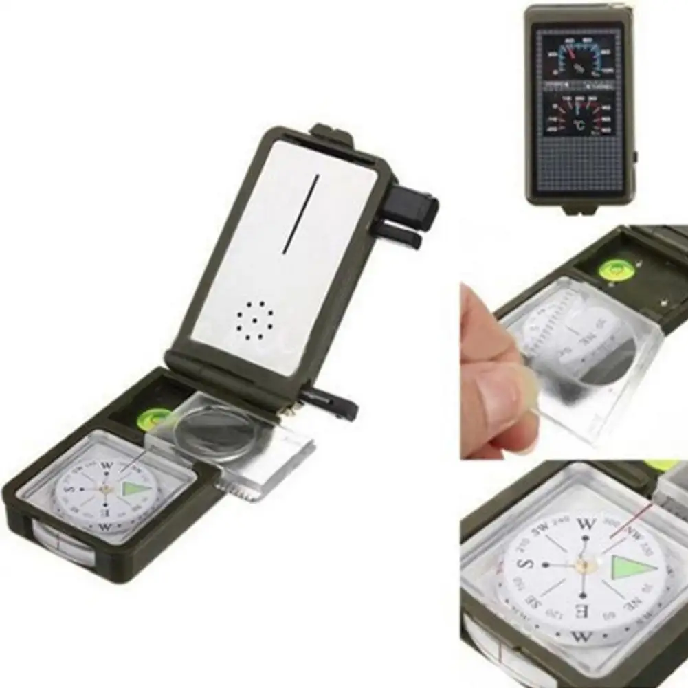 

NEW 10-in-1 Compass Kit With Led Light Thermometer Hygrometer Outdoor Survival Military Camping Hiking Compass Tool