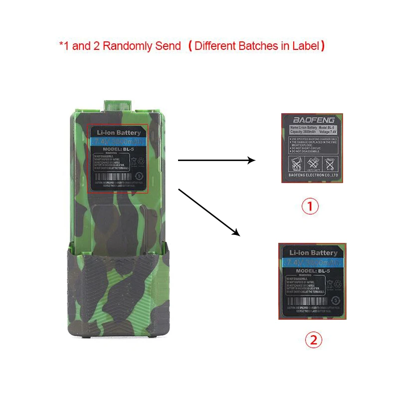 Аккумулятор Baofeng UV 5R, 3800 мАч, 1800 мАч, USB-кабель для зарядки раций Boafeng (art.: 3920bedcccb02) - 3920bedcccb02