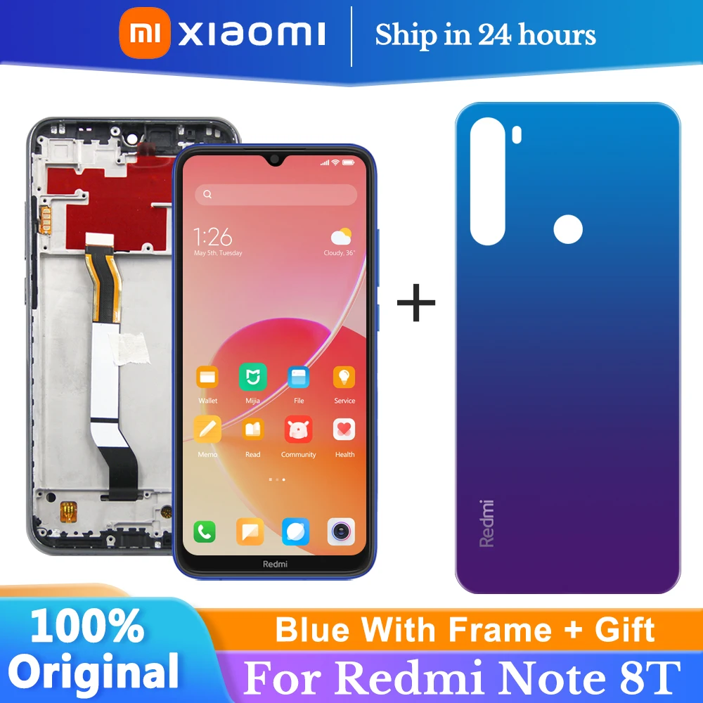100% новый 6 3 ''Оригинальный ЖК-дисплей с рамкой для Xiaomi Redmi Note 8T сменный