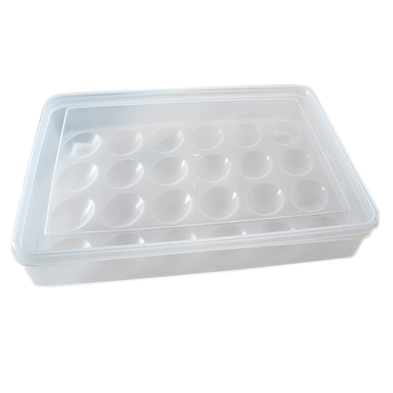 

Egg Holder for Refrigerator Deviled Egg Tray Carrier with Lid Fridge Egg Storage Stackable Plastic Egg Containers 24 Egg Tray
