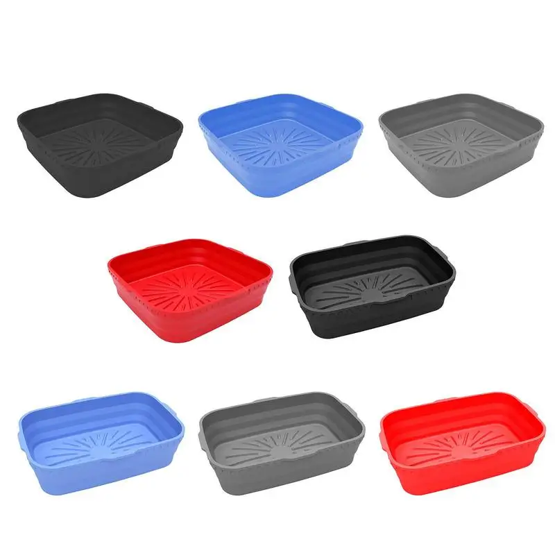 

1pc Silicone Air Fryer Liners Reusable Air Fryers Oven Baking Tray durable foldable Fried Chicken Basket Mat kitchen accessories