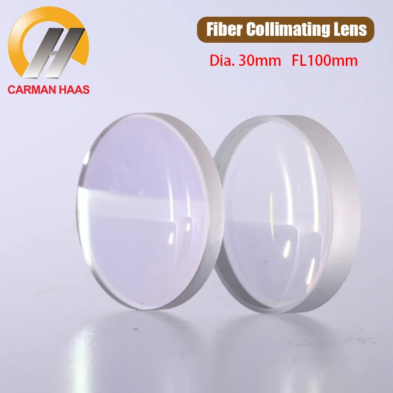 2 Pcs/Set Carmanhaas Fiber Collimating Lens Dia 30mm FL100mm Lenses 2000W 1064nm for Raytools BT240/BT240S Cutting Head