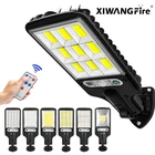 Светодиодный уличный фонарь на солнечной батарее s COB + SMD, уличный фонарь с 3 режимами светильник, водонепроницаемый датчик движения, светильник для сада, патио