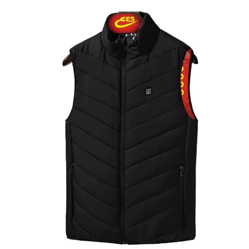 

High qualityOutdoor Heated Vest Men Women Winter Sleevless USB Heating Jacket Stand Collar Heating Thermal Waistcoat Hiking Coat