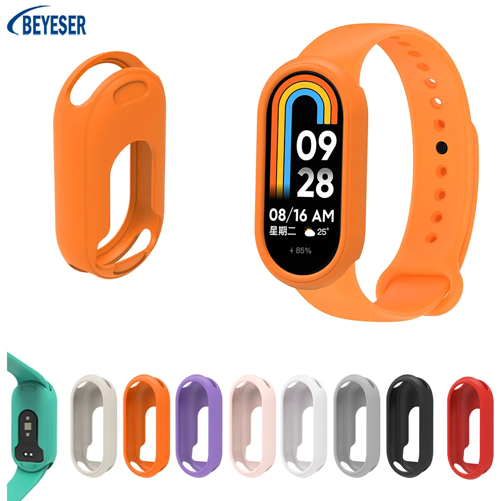 

Silicone Watch Case For Xiaomi Mi Band 8 Smart Watch Anti-fall Replacement Soft Shell Fashion Half Pack Protect Cover Accessorie