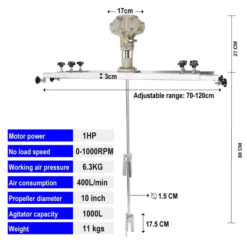 Мешалка Для резервуара IBC на одну тонну пневматическая дисперсионная машина