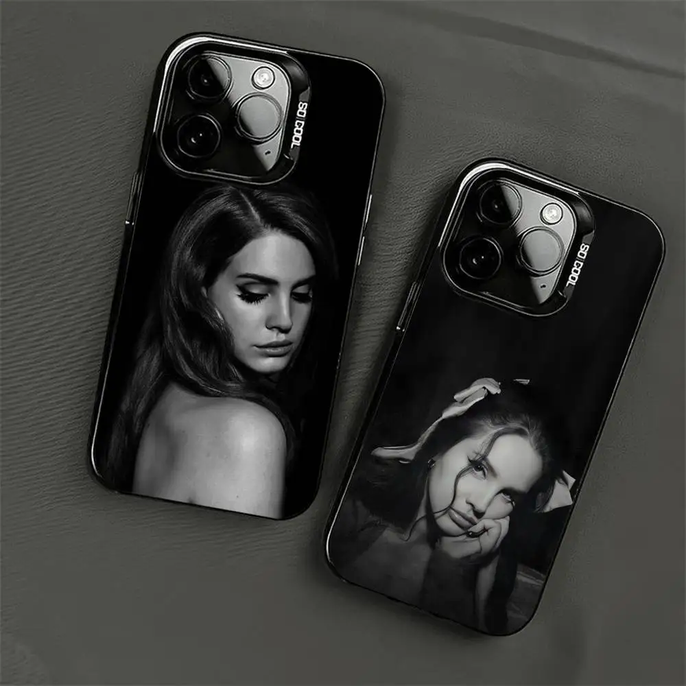 Фото Лана Дель Рей певица цветной серебристый матовый чехол для телефона iPhone 17, 16, 15, 14, 13, 12, 11 Pro Max XR Plus противоударный №1