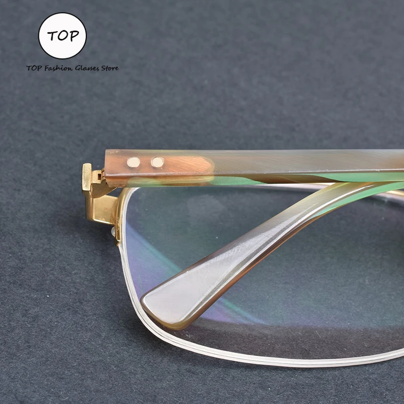 Темпераментные мужские деловые очки в полурамке уникальные полностью