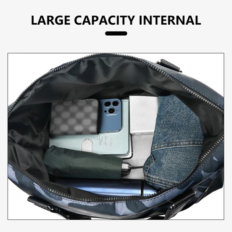 Camouflage Men Women Travel Handbag Tote Shoulder Large Capacity Luggage Crossbody Bag Duffle Multifunction Oxford Weekend X980M