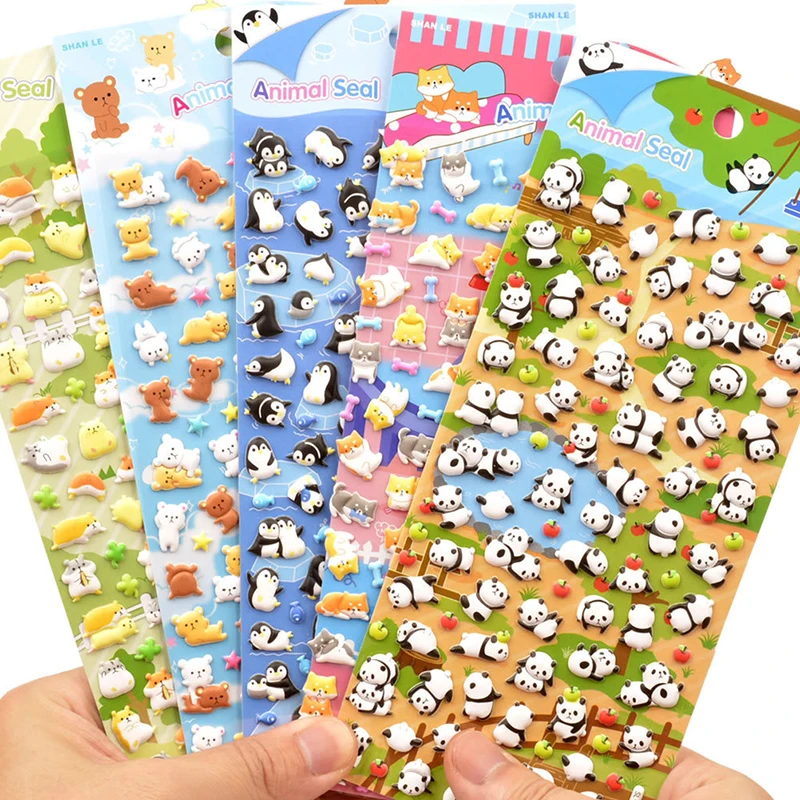 

Kawaii Lovely Penguin Panda Stereo 3D Bubble Sticker Diary Sticker Decoration Stationery Stickers