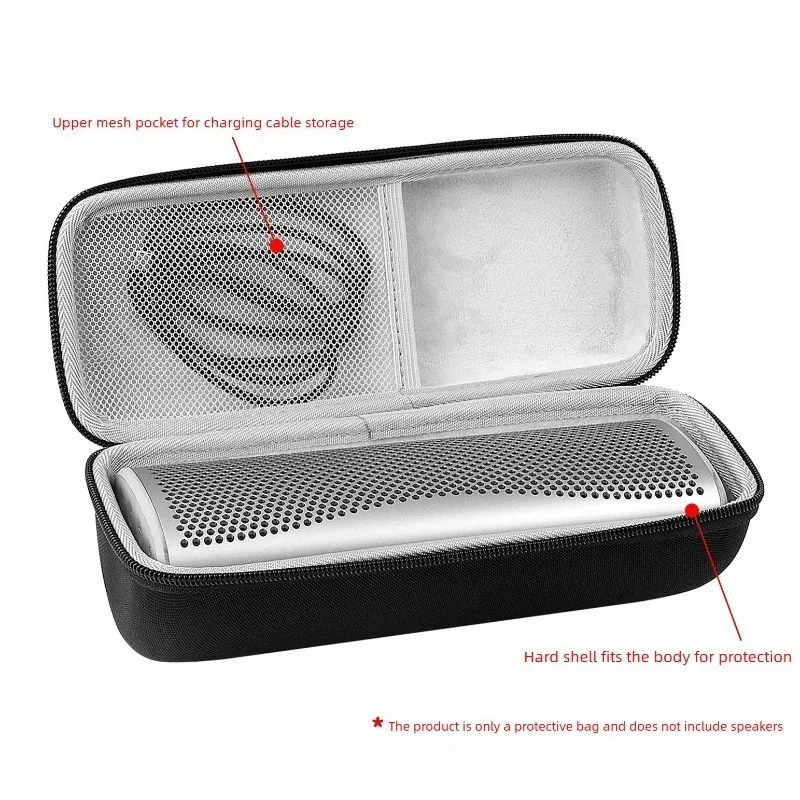 Фото Портативный жесткий чехол из EVA для KEF MUO2, мягкая подкладка из оксфордской ткани, внутренний сетчатый карман, двойная молния, удобная ручка, дорожная сумка. №2