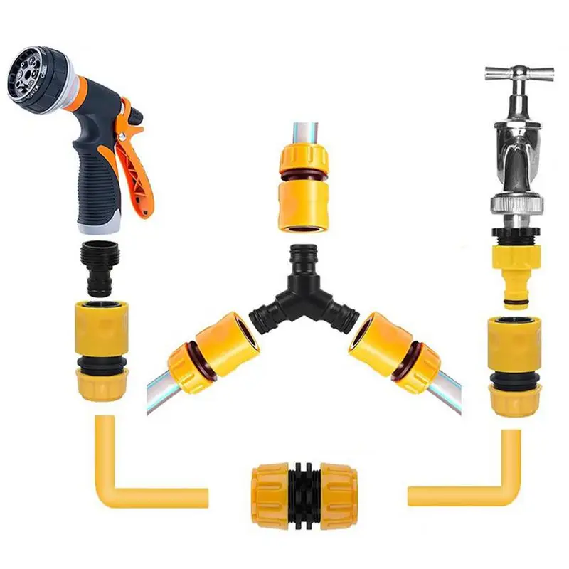 

Practical Garden Hose Connector Set Yellow/Green Connector End Extender Hose Quick Connectors Repair Joint Pipe Accessories