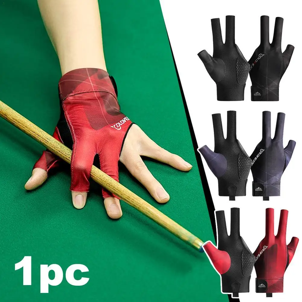 

1pc Billiards Glove Non Slip 3 Fingers Sport Left Hand Snooker Glove Elasticity Billiard Training Gloves Supplies Accessories