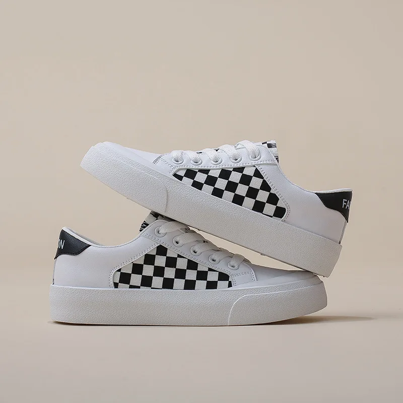 

2022 Spring/summer New Checkerboard Women's Small White Shoes Comfortable Wear Breathable Flat Casual Sports Shoes for Women