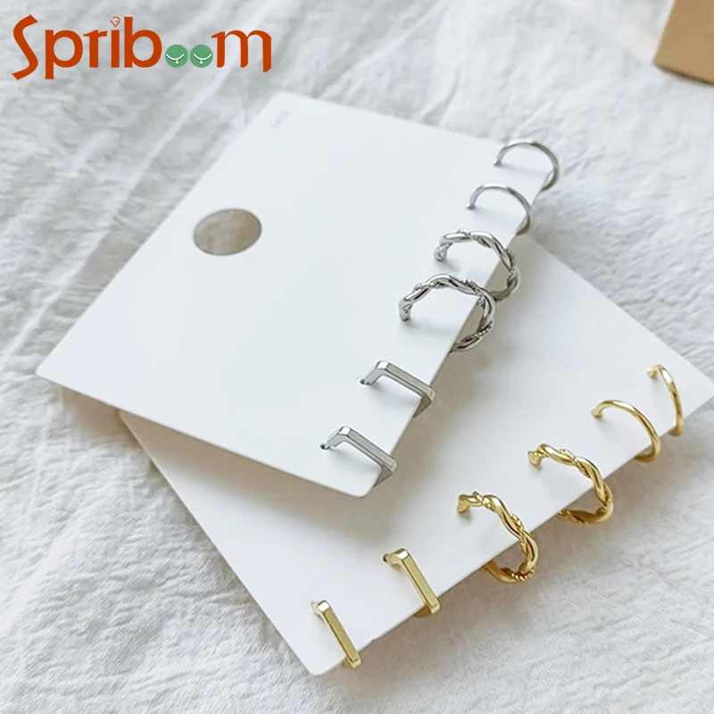 

Geometric Earrings Set C-Shaped Circle Hoop Earrings Gold Silver Color Metal Women's Earring Korean Fashion Jewelry Punk Style