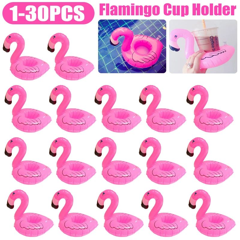 

1-30Pcs Tropical Flamingo Party Decoration Cup Holder Pvc Water Float Inflatable Drink Cup for Adults Pool Drinkware Tray Decor