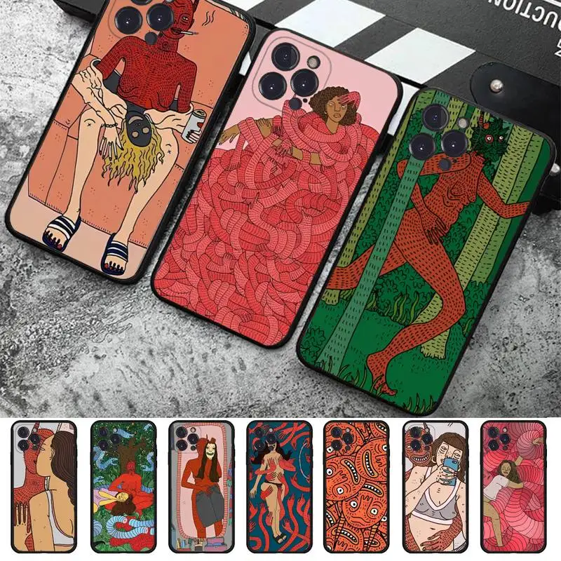 

Polly Nor Art Phone Case For iPhone 14 11 12 13 Mini Pro XS Max Cover 6 7 8 Plus X XR SE 2020 Funda Shell