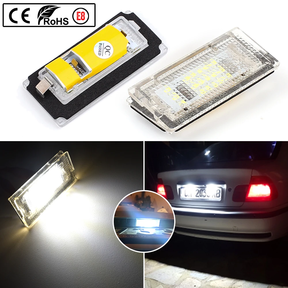 

A Set Auto Canbus White 12V No Error Led License Plate Lights For BMW E46 4D 1998-2003 Tail Number Plate Light Lamp