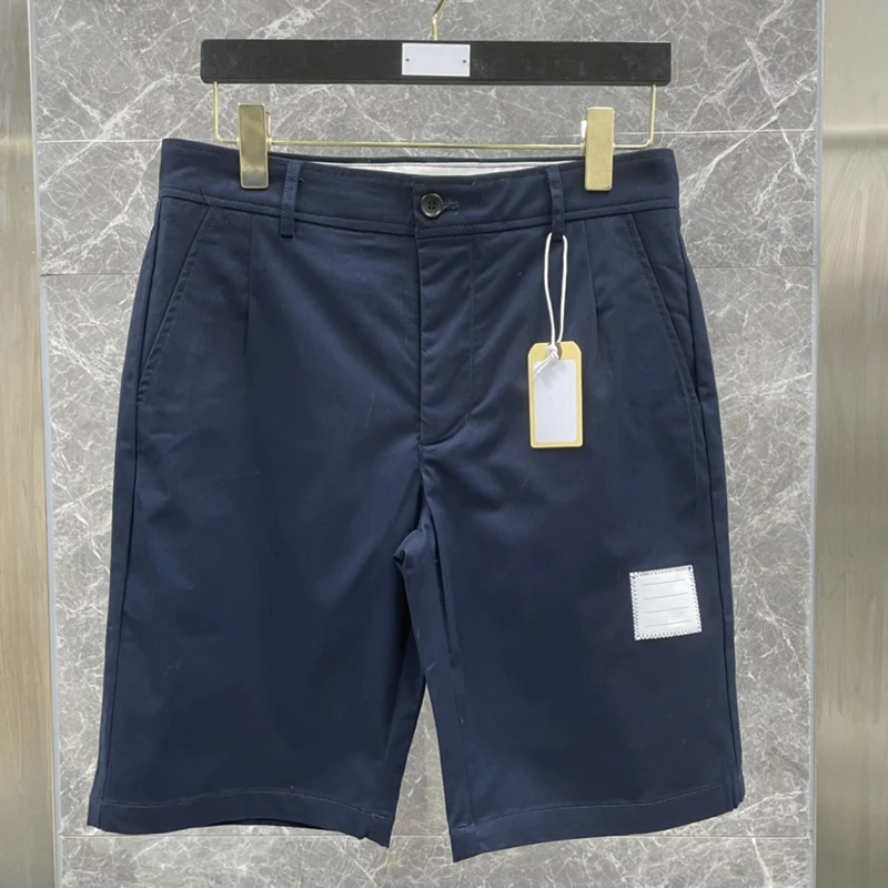 Man Women Casual Knee Length Pants New Versatile Khaki Zipper Casual Suit Shorts Summer Shorts Daily Pants Striped Business Pant
