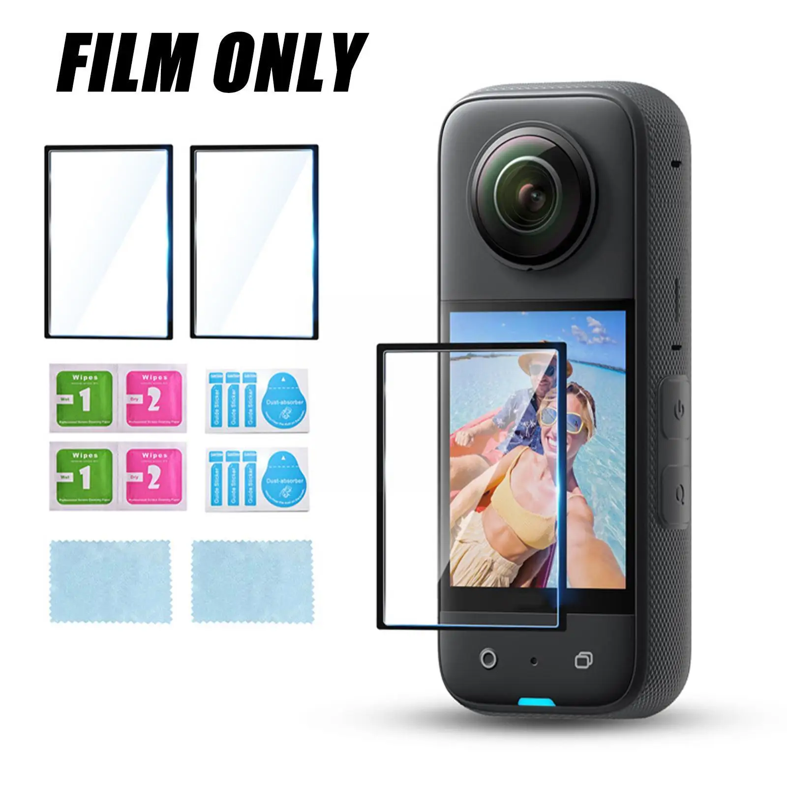 

For Insta360 X3 Panoramic Motion Camera Tempered Film Screen Scratch Cover HD Film Accessories Protection Q0B3