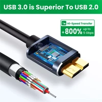 micro b usb 3 0 cable connector quick charging type c to usb 3 0 micro b cable 5gbps external hard disk data cable for computer