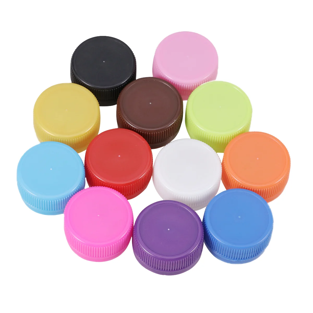 

200pcs Plastic Drink Bottle Covers Colorful Spring Water Bottle DIY Caps (Mixed Color)