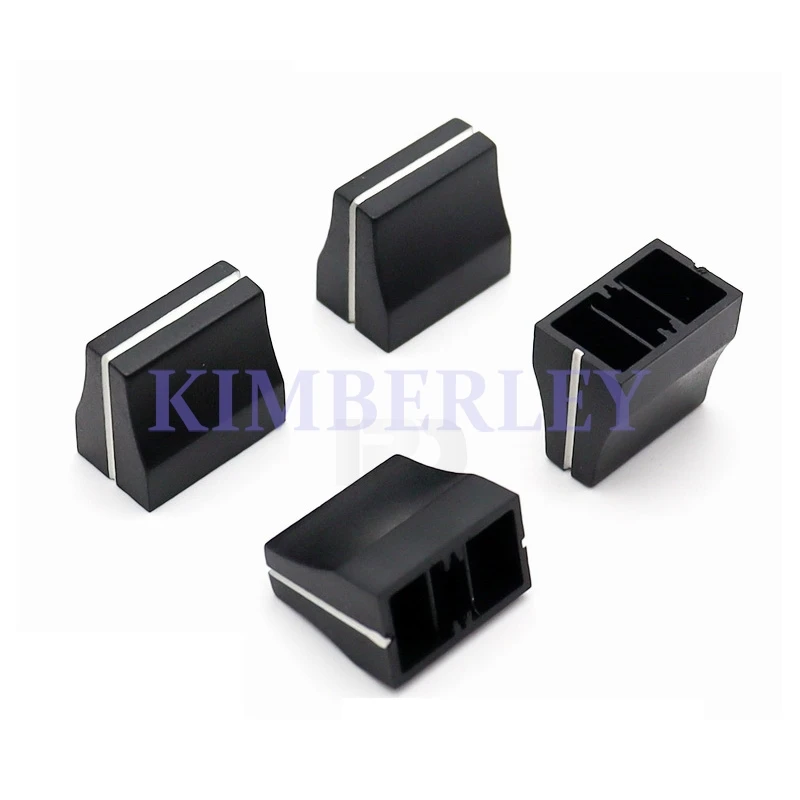 

10 шт. 19 × 12 × 18 черный, белый цвет пластиковый колпачок для клавиш, прямая скользящая ручка потенциометра, колпачки для фейдера миксера