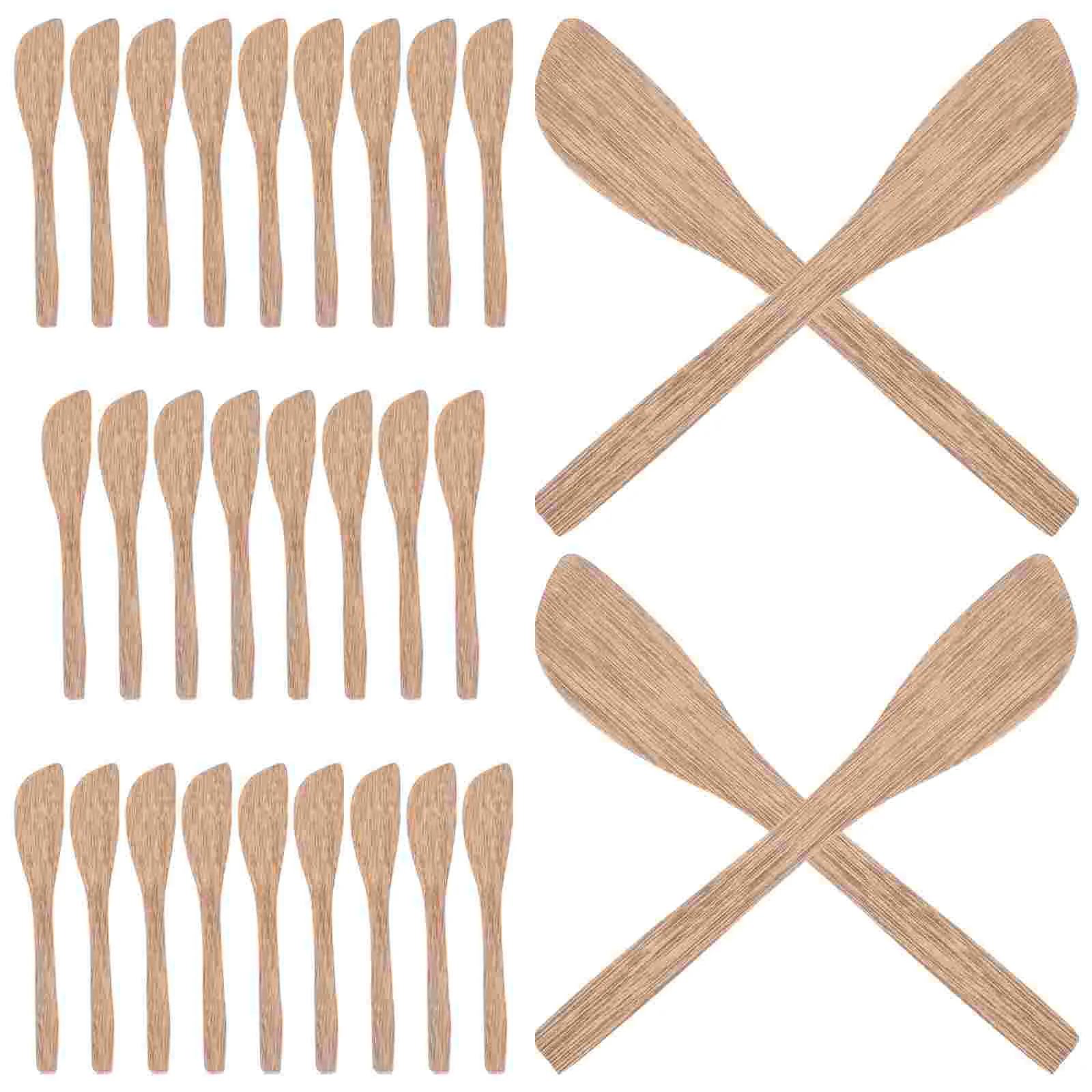 

30Pcs Household Jam Spreaders Wooden Cheese Spreaders Convenient Butter Spatulas