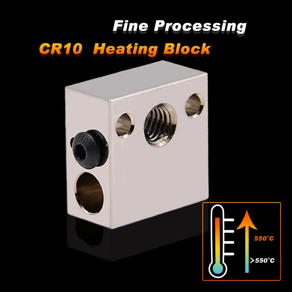 High Temperature CR10 Copper Plated Heater Block for MK8 Extruder Compatible with Ender3/CR10/Ender3V2 3D Printers High Temperature CR10 Copper Plated Heater Block for MK8 Extruder Compatible with Ender3/CR10/Ender3V2 3D Printers