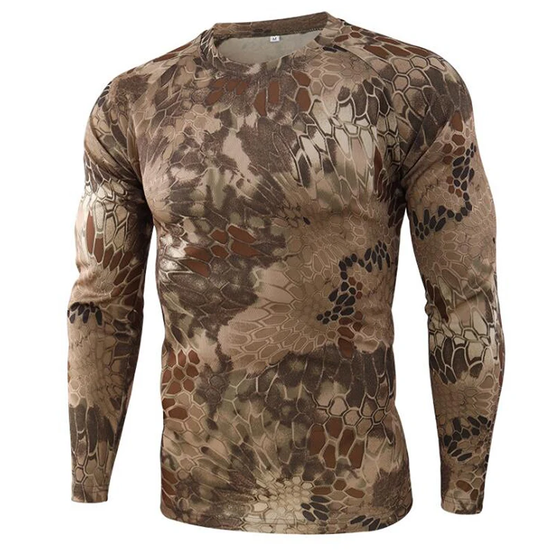 

T Shirt For Man Tactical Camouflage T Shirt Men Breathable Quick Dry Long Sleeve Outdoor T-Shirt Sports Hiking Hunting Clothing