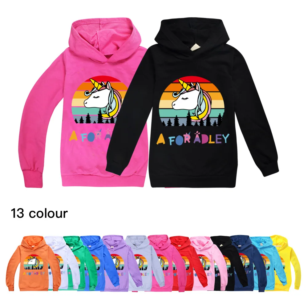 

Детская толстовка A for Adley, Детская летняя спортивная толстовка для мальчиков и девочек, детская повседневная одежда с длинным рукавом и прин...