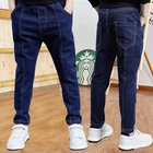 DIIMUU демисезонные детские брюки для мальчиков джинсы детские модные джинсовые длинные брюки Приталенные брюки для детей