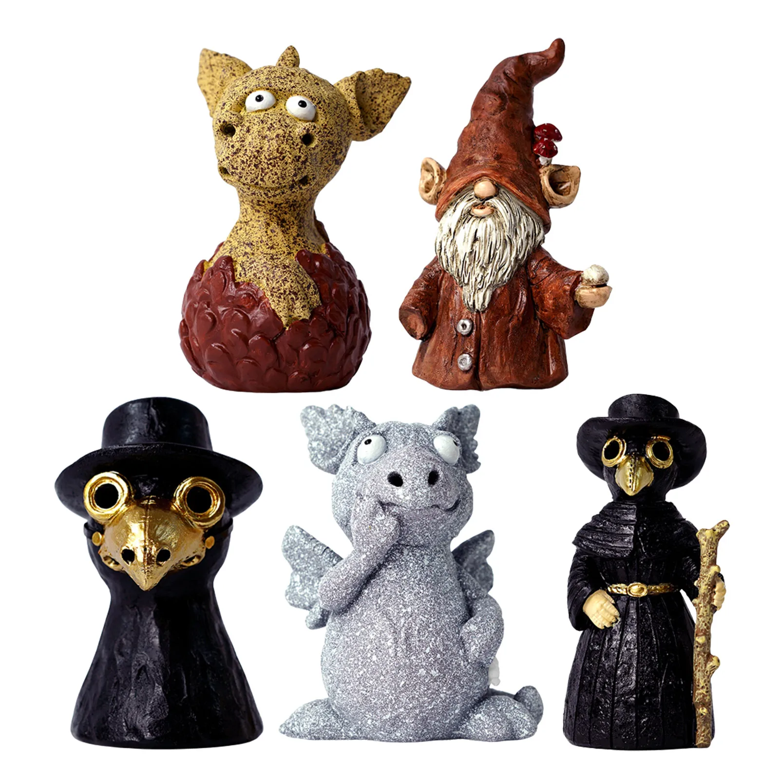 

Voodoo Doll Incense Burner Plague Doctor Cone Burner Censer Resin Ornament Handmade Crafts Backflow Burners Doctor Bull Ornament