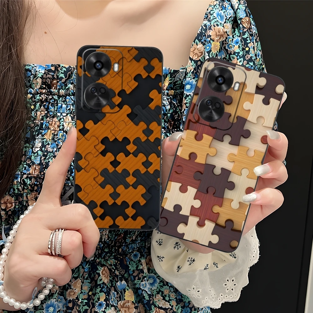 Чехол для мобильного телефона Puzzle Pretty Fashion Huawei Nova 12 11 10 9 8 7 Pro SE 5G черный мягкий