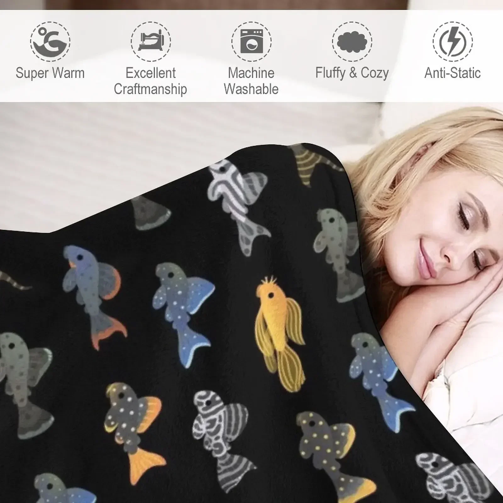 Pleco! -черное одеяло мягкая кровать ворсистые аниме одеяла